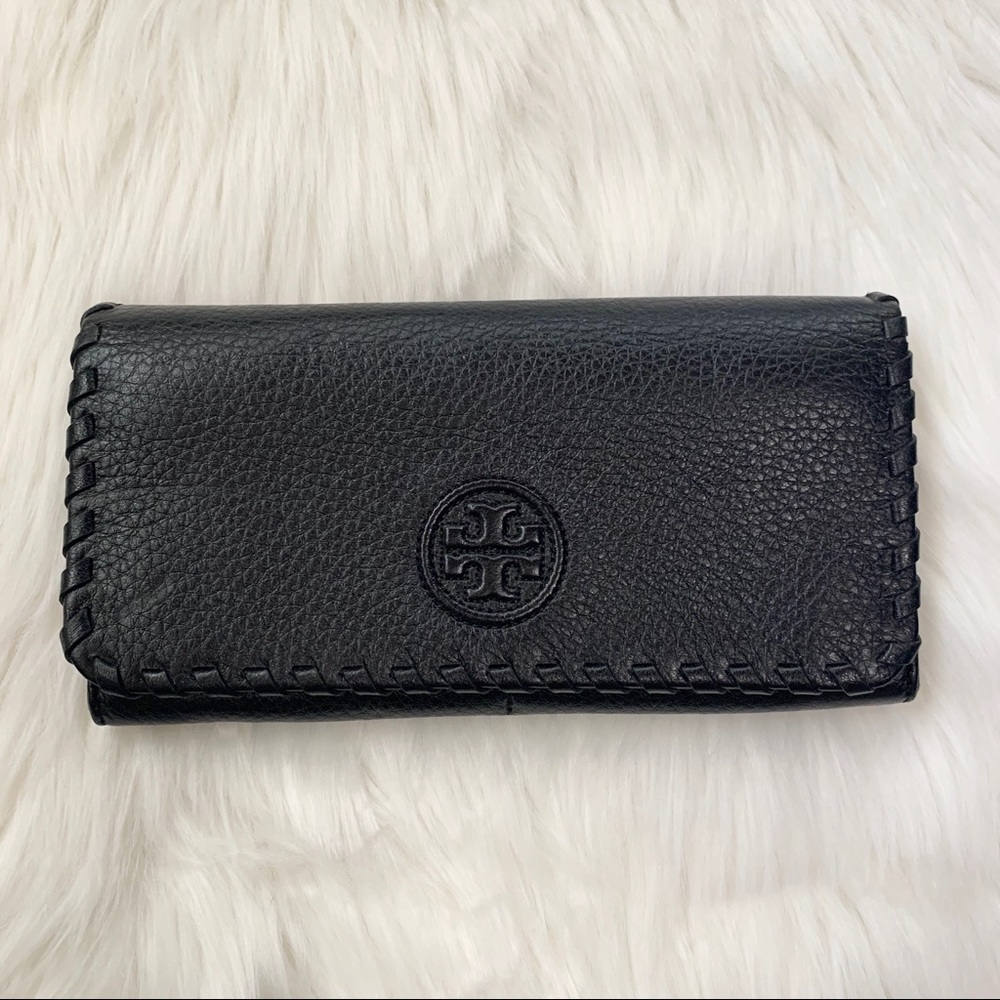 Tory Burch Black Textured Wallet